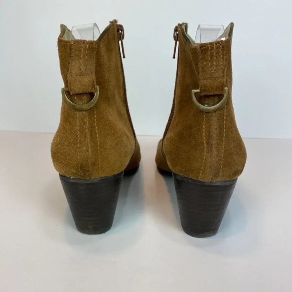 Donald J. Pliner DMSX Ankle Booties 8 Brown‎ Suede Leather Zip Annie Boots Women